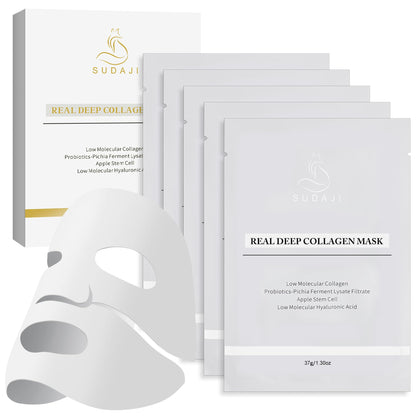 SUDAJI Deep Collagen Hydrogel Face Mask med Probiotika – 5-pack